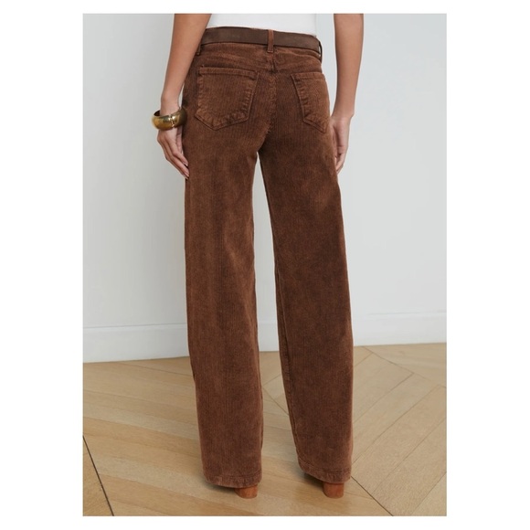 L’AGENCE Scottie Corduroy Wide Leg Jeans | Saddle Brown | Size 33 - Picture 4 of 10